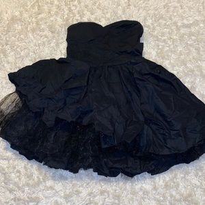 Black layered asymmetrical dress